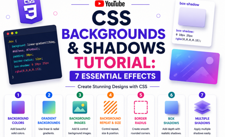 CSS backgrounds and shadows tutorial – gradient and box shadow example