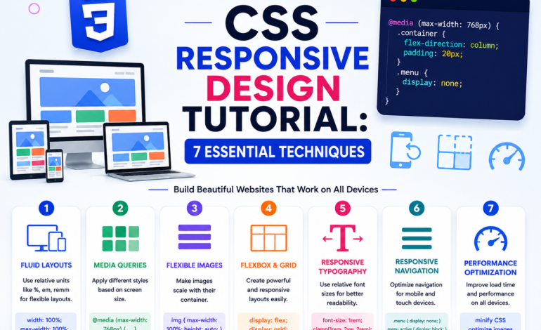 CSS responsive design tutorial – media queries and breakpoints example