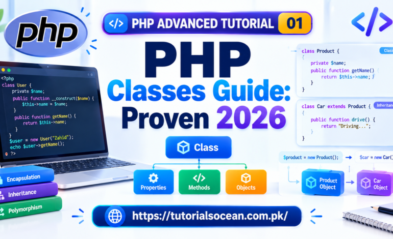 PHP Classes and objects OOP example code screenshot