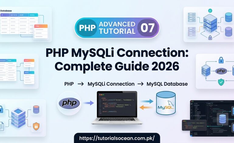 PHP MySQLi Connection MySQL database example code screenshot